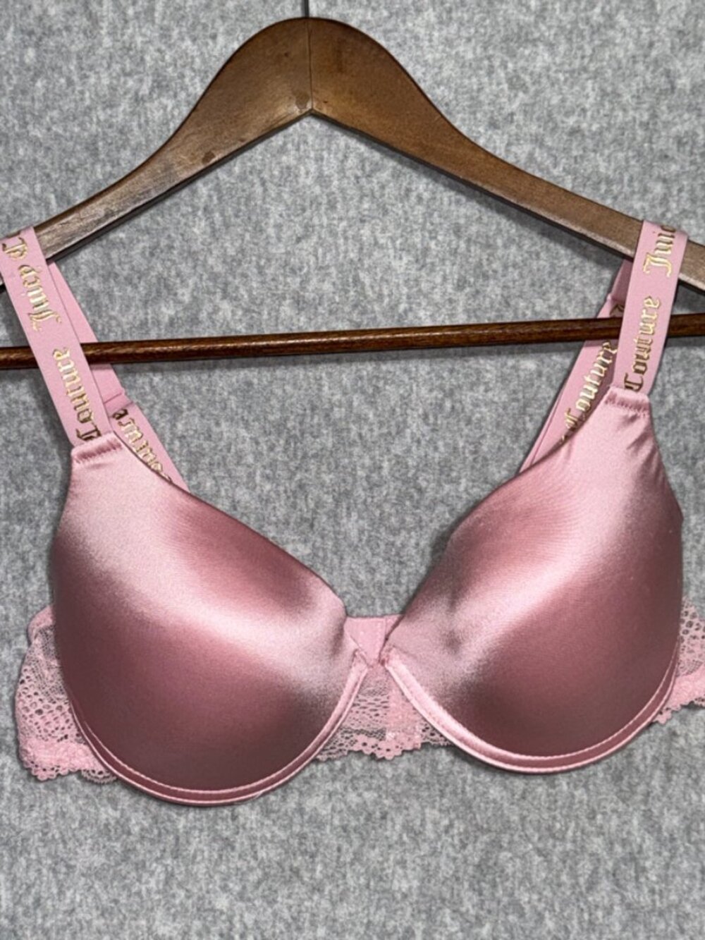Juicy Couture dusty rose satin push-up bra 36C